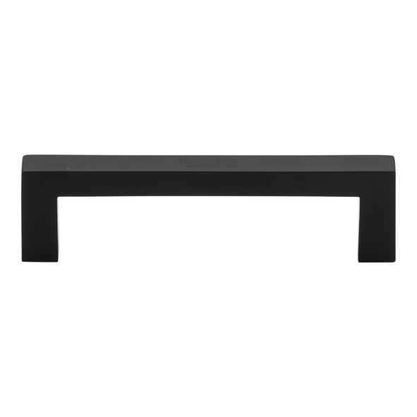 C0339 96-BKMT • 096 x 106 x 30mm • Matt Black • Heritage Brass City Cabinet Pull Handle